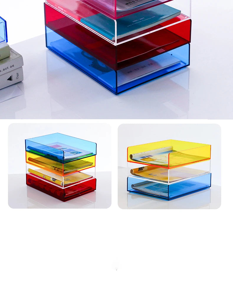 Acrylic Magazine Holder Magazine Rack File Holder Desk Organizers Storage Acrylic Magazine Holder Book Stand for Office Desk