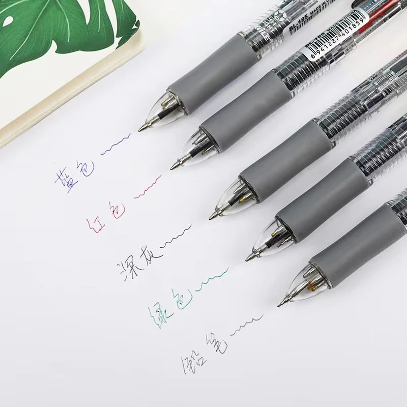 Creative 5 In 1 Multicolor Ballpoint Pen Set 4Colors 0.7mm Ball Pen and 0.5mm 1pc Automatic Pencil Art Painting Writing Supplies