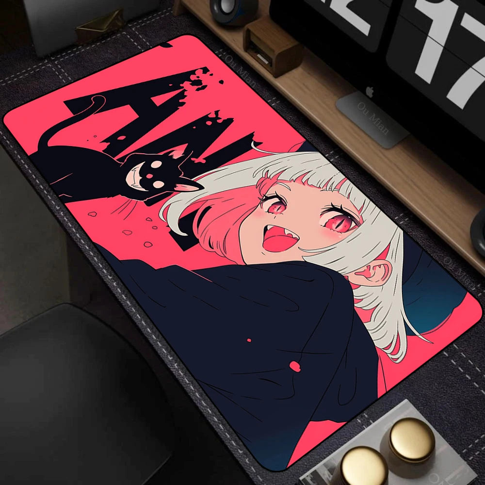 Large Desk Mat Kawaii Mousepad Cute Pink Anime Aesthetics Girl Mouse Pad Kawai XXL Gaming Deskmat Cool Girls Big Mouse Mat 90x40