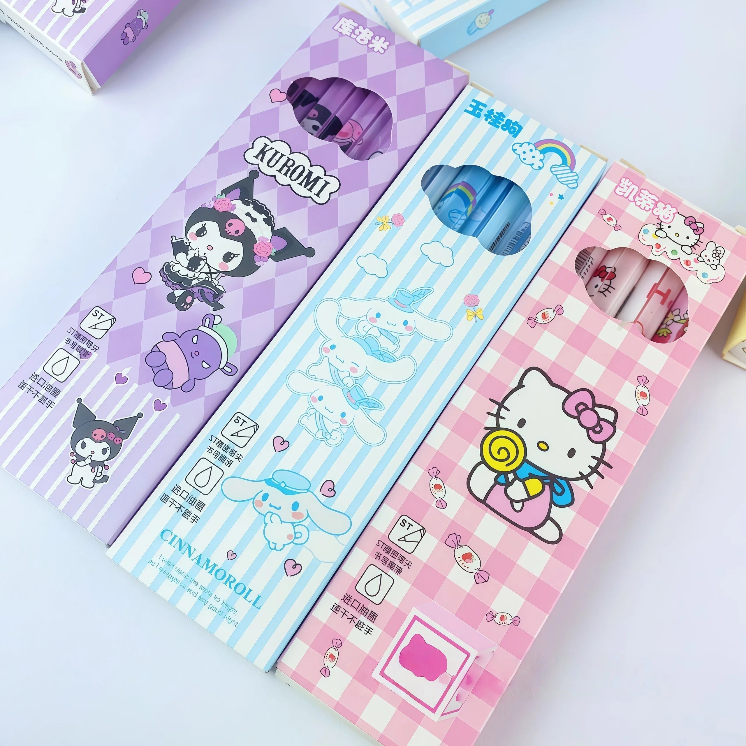 6 models a total of 24= 4 Pcs/set limited edition high quality ST black 0.5mm gel pen kawaii stationery school office supplies