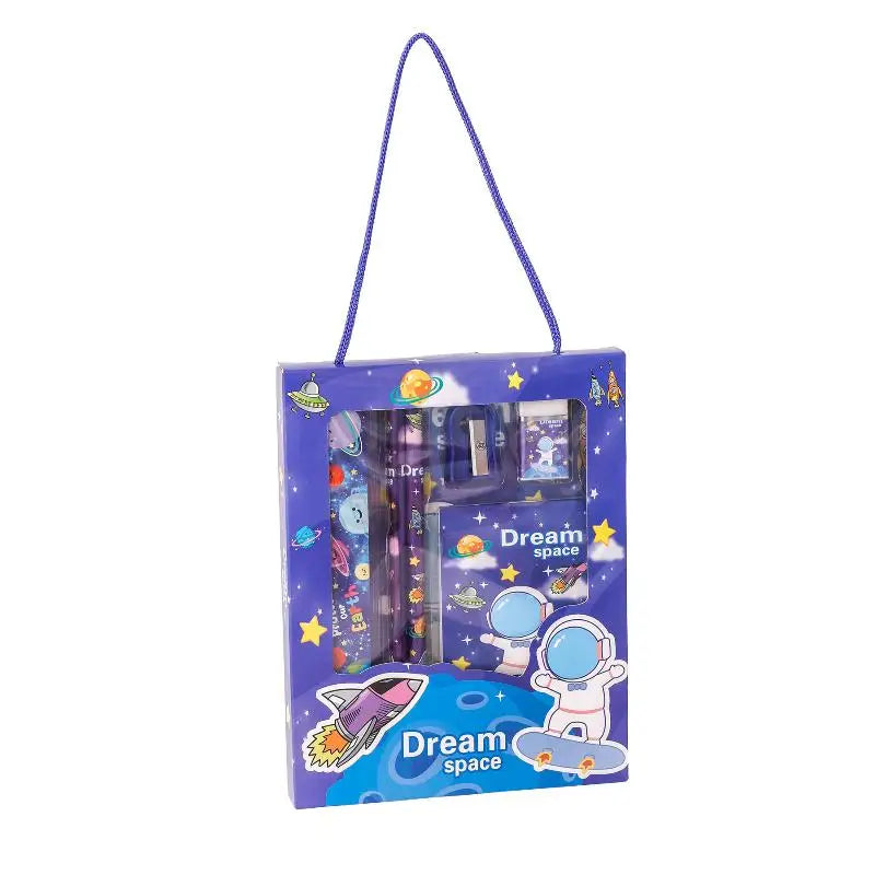 6Pcs/Set Cute Cartoon Capybara Pencil Stationery Set Kawaii Cat Eraser Pencil Sharpener Children's Student Stationery Supplies