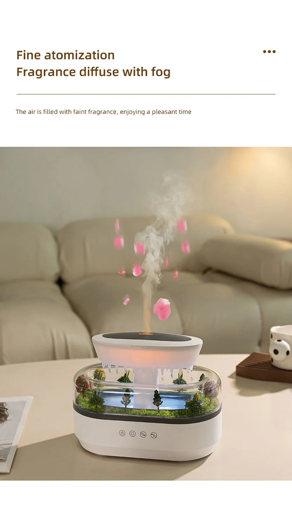 Aroma Humidifier Raindrop Air Humidifier Essential Oil Diffuser Home Aromatherapy Fragrance Diffuser with Colorful Night Light