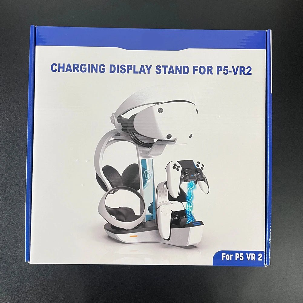 Charging Dock for PS5 PS VR2 Headset Stand Controller Charger Station LED Indicator Light Storage Helmet Earphones Bracket