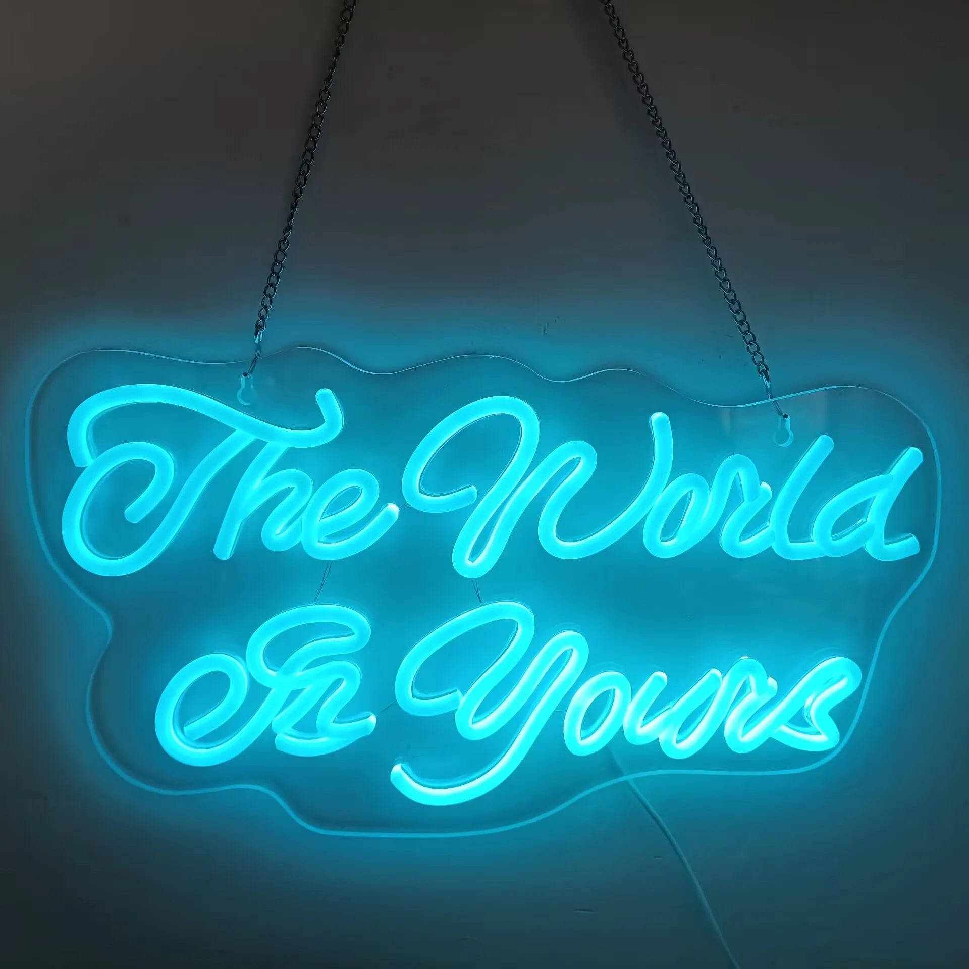 LED Neon Sign The World of Yours Neon Sign Wall Decoration for Bedroom Gameroom Livingroom Birthday Party Gifts USB Powered