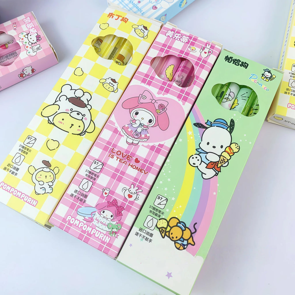 6 models a total of 24= 4 Pcs/set limited edition high quality ST black 0.5mm gel pen kawaii stationery school office supplies