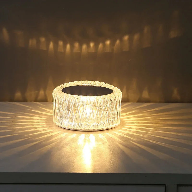 Creatively LED Crystal Table Lamp RGB USB Light Touch Projection For Home Bedroom Atmosphere Light Decoration LED Night Light