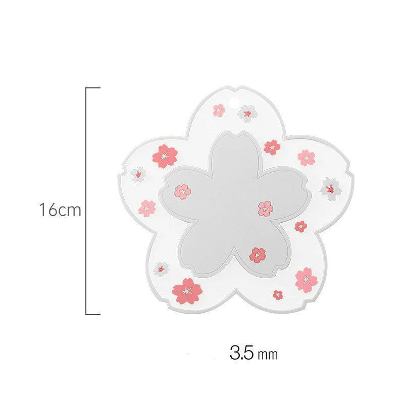 Cute Sakura Desk Mat Kawaii Coffee Cup Coaster Heat Insulation Mat for Tea Milk Mug Office Home Decors Cute Desk Accessories