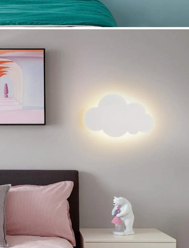 Cloud LED Wall Lamp Baby Room Bedroom Bedside Living Room Dining Room Attic Creative Warm Decoration Touch Switch AC85-230V