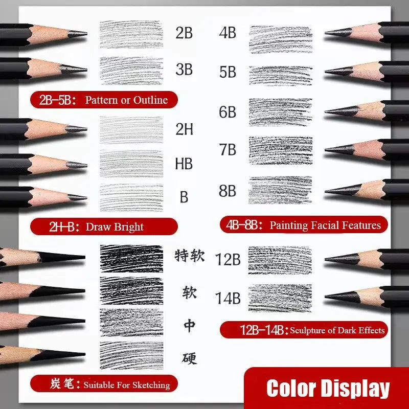 Sketching Pen Set Drawing Pen Sketching Pencil Student Drawing Art Drawing Brush HB Pen Curtain Set Box