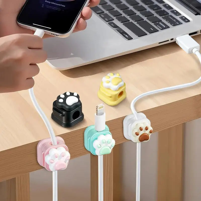 Desktop Cute Cable Organizers Holder Clips Desk Tidy Organiser Self Adhesive Cable Management Office Wire Cord Holder