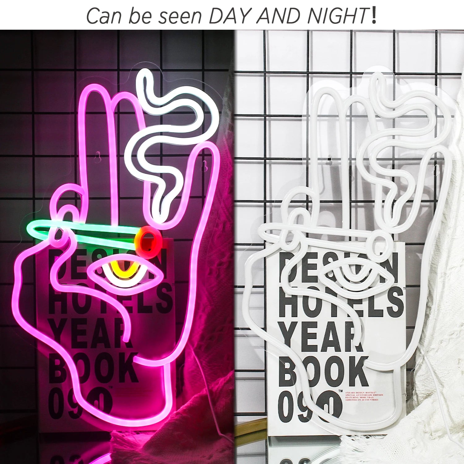 Led Neon Sign Smoking Hand Eye Personalized Neon Signs For Bar Game Room Restaurant Wall Decoration Neon Light USB Acrylic