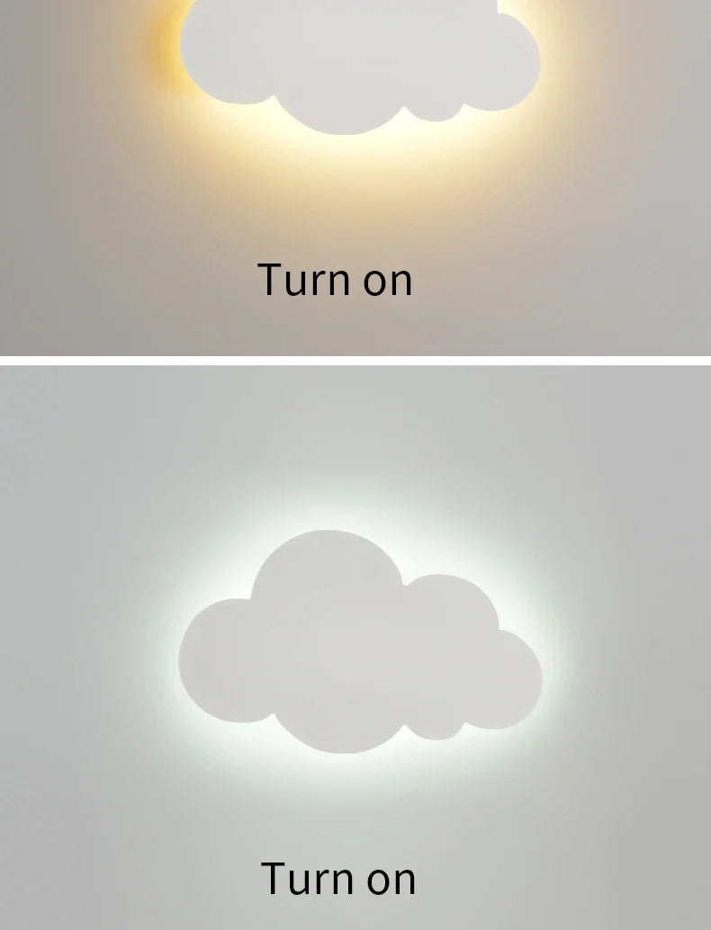 Cloud LED Wall Lamp Baby Room Bedroom Bedside Living Room Dining Room Attic Creative Warm Decoration Touch Switch AC85-230V