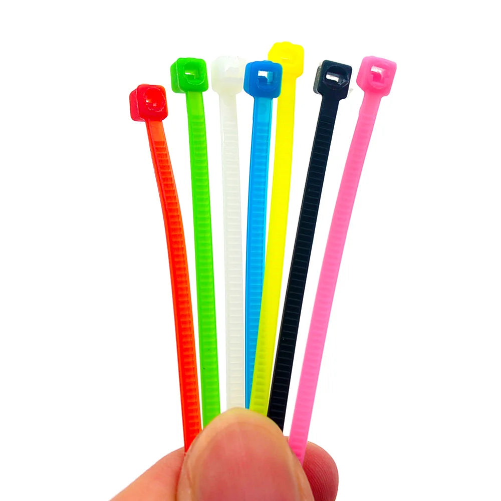 100pcs/bag cable tie Self-locking plastic nylon tie White Black  Colorful Organiser Fasten Cable Wire Cable Zip Ties