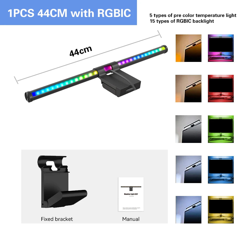 RGB Led Monitor Light Bar Monitor Screen Hanging Lighting USB Dimmable Atmosphere Desk Lamp for Computer Gaming Lights