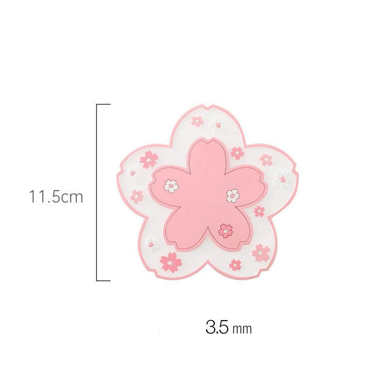 Cute Sakura Desk Mat Kawaii Coffee Cup Coaster Heat Insulation Mat for Tea Milk Mug Office Home Decors Cute Desk Accessories