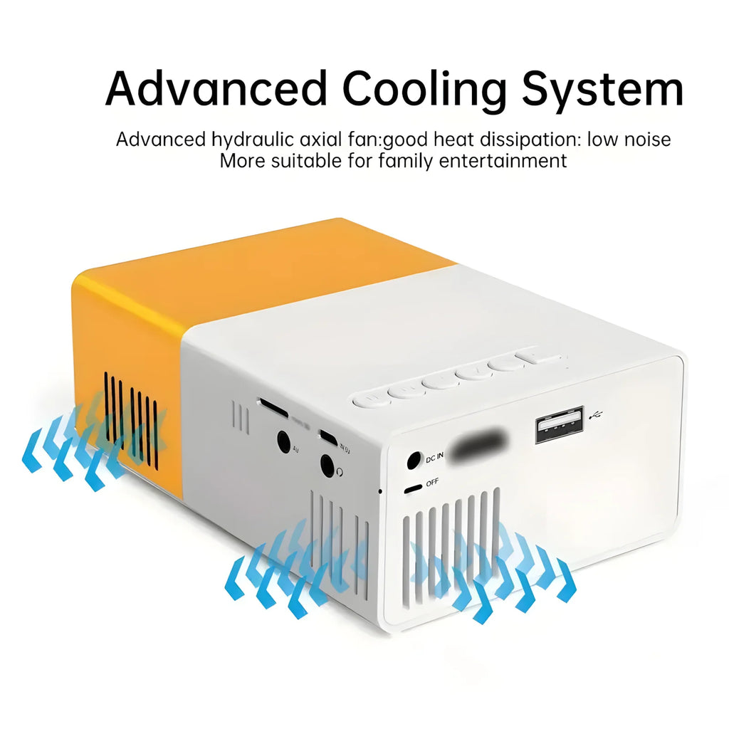 Mini portable projector,Supports wired screen mirroring for smartphones，support full HD 1080P, Compatible HD/USB/AV/TV Stick