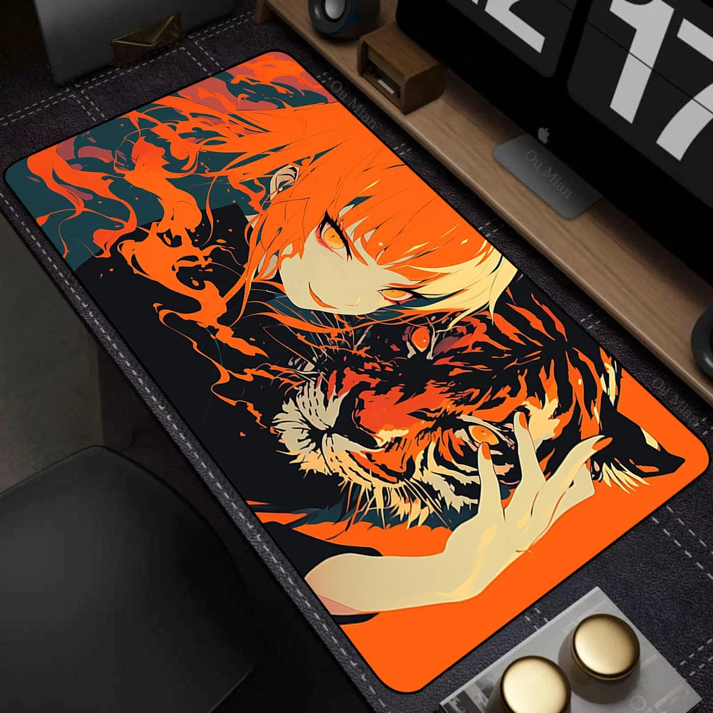 Large Desk Mat Kawaii Mousepad Cute Pink Anime Aesthetics Girl Mouse Pad Kawai XXL Gaming Deskmat Cool Girls Big Mouse Mat 90x40