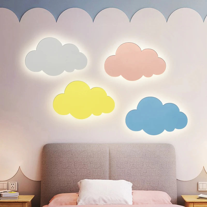 LED Cloud wall light for Bedroom Children Nursery kids wall light side lamp art deco sconces wall side lamp fixtures
