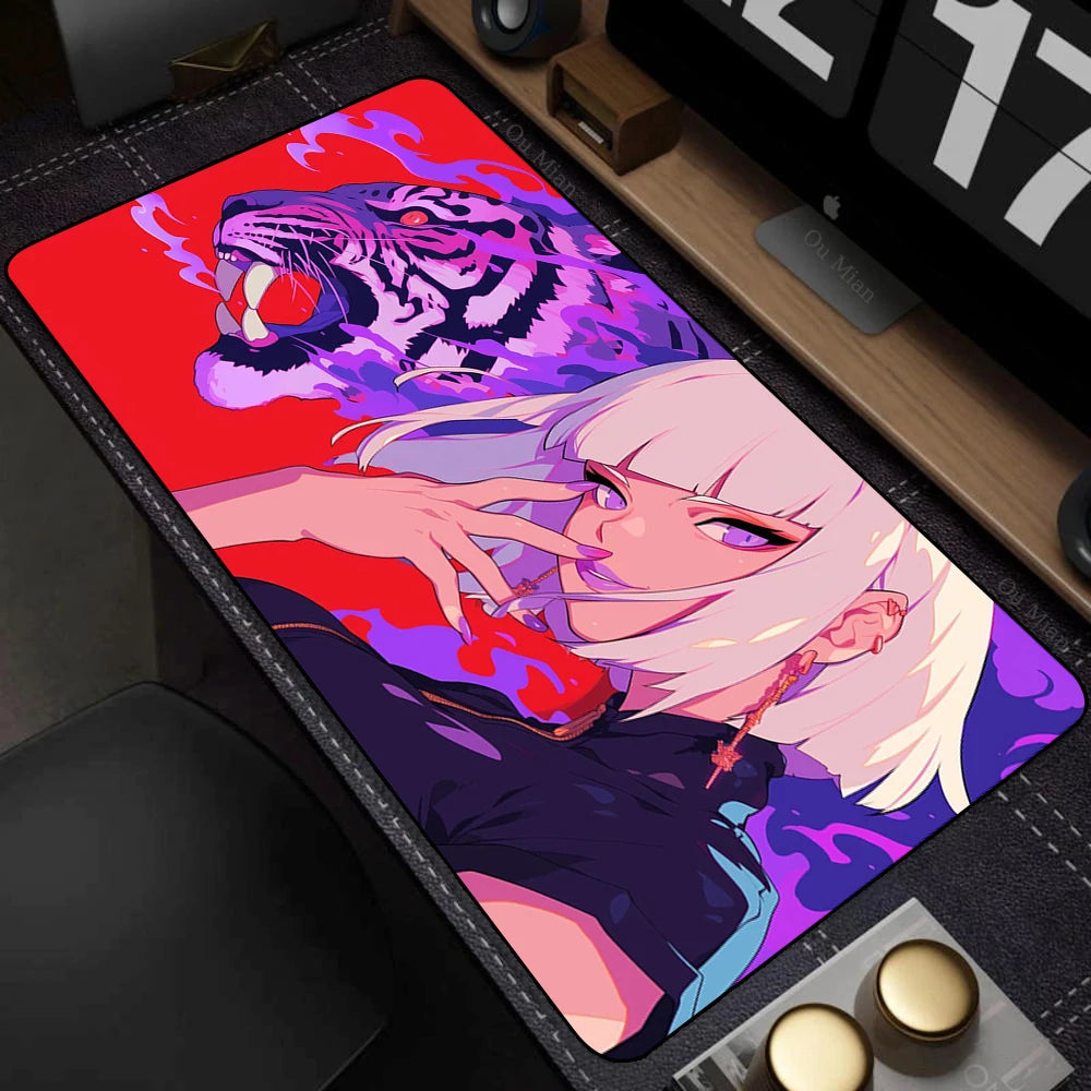 Large Desk Mat Kawaii Mousepad Cute Pink Anime Aesthetics Girl Mouse Pad Kawai XXL Gaming Deskmat Cool Girls Big Mouse Mat 90x40