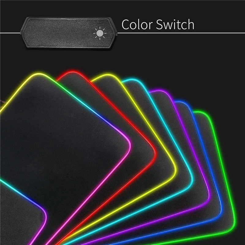 RGB Gaming Mouse pad LED Light  Keyboard Cover Desk Mat Colorful Mouse Pad Waterproof Multi-size PC Computer Carpet with Backlit