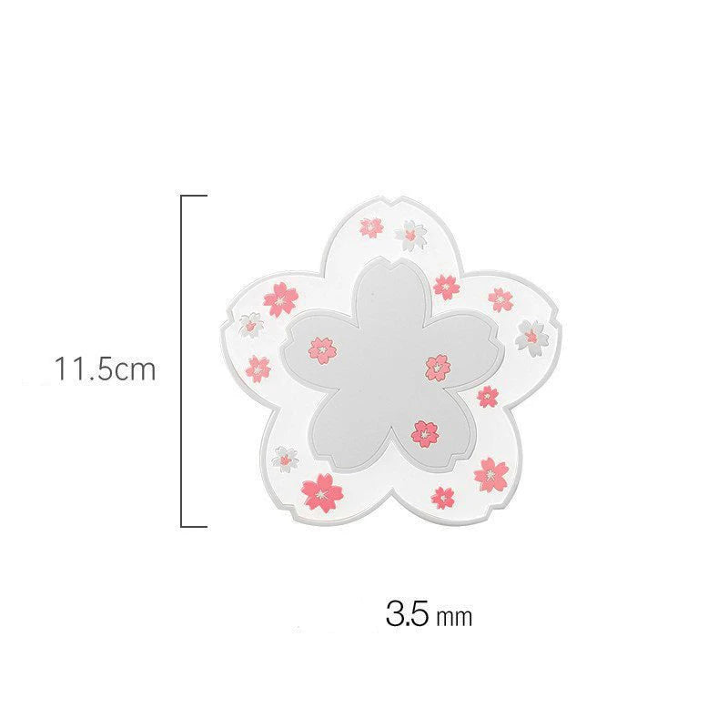 Cute Sakura Desk Mat Kawaii Coffee Cup Coaster Heat Insulation Mat for Tea Milk Mug Office Home Decors Cute Desk Accessories