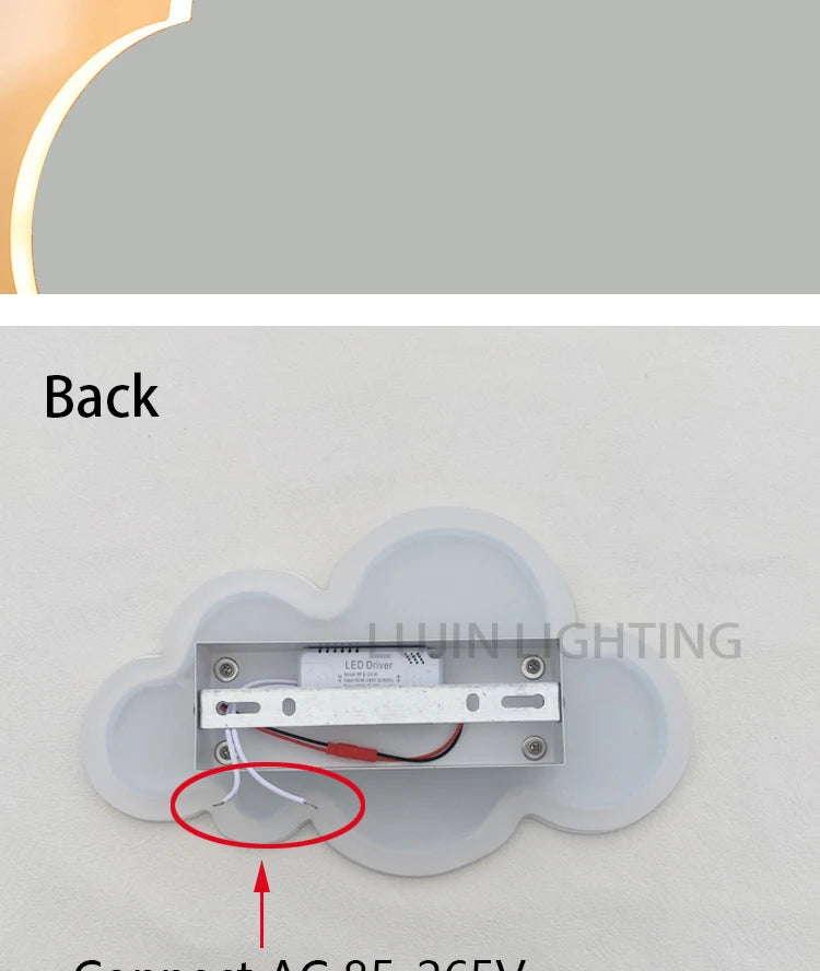 LED Cloud Wall Lamp With Plug Baby Room Bedroom Bed Living Dining Room Attic Creative Warm Decoration Wall Light AC110V-230V