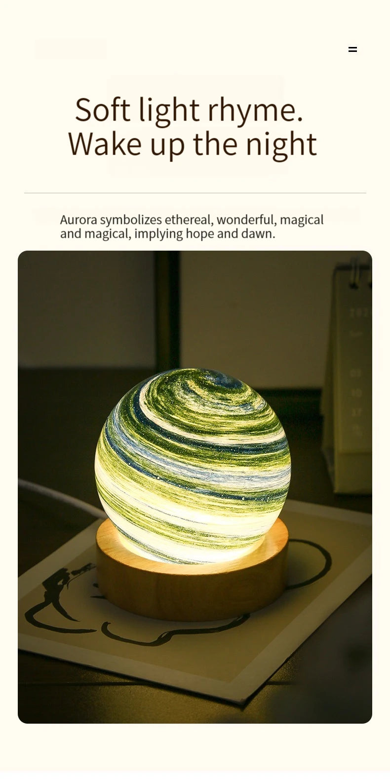 3D Moon Glass Lamp USB Powered Planet Mini Night Light With Wooden Stand For Kids Girls Boys Friends Birthday Christmas Gifts