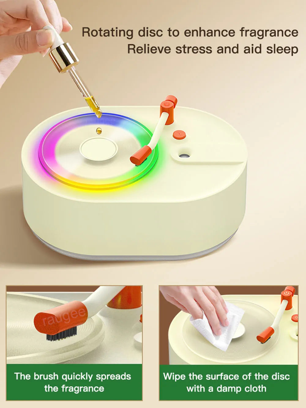 Aroma Diffuser Air Humidifier 300ML Essential Oils Diffuser for Home Bedroom Electric Mute Cool Mist Maker with Colorful Light