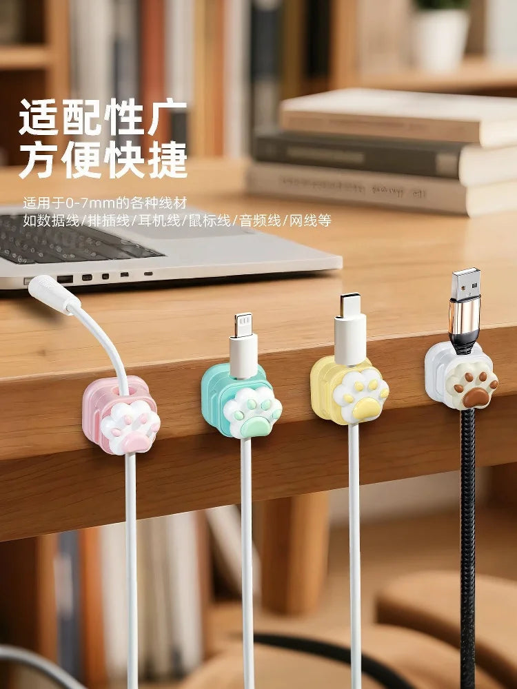 Desktop Cute Cable Organizers Holder Clips Desk Tidy Organiser Self Adhesive Cable Management Office Wire Cord Holder