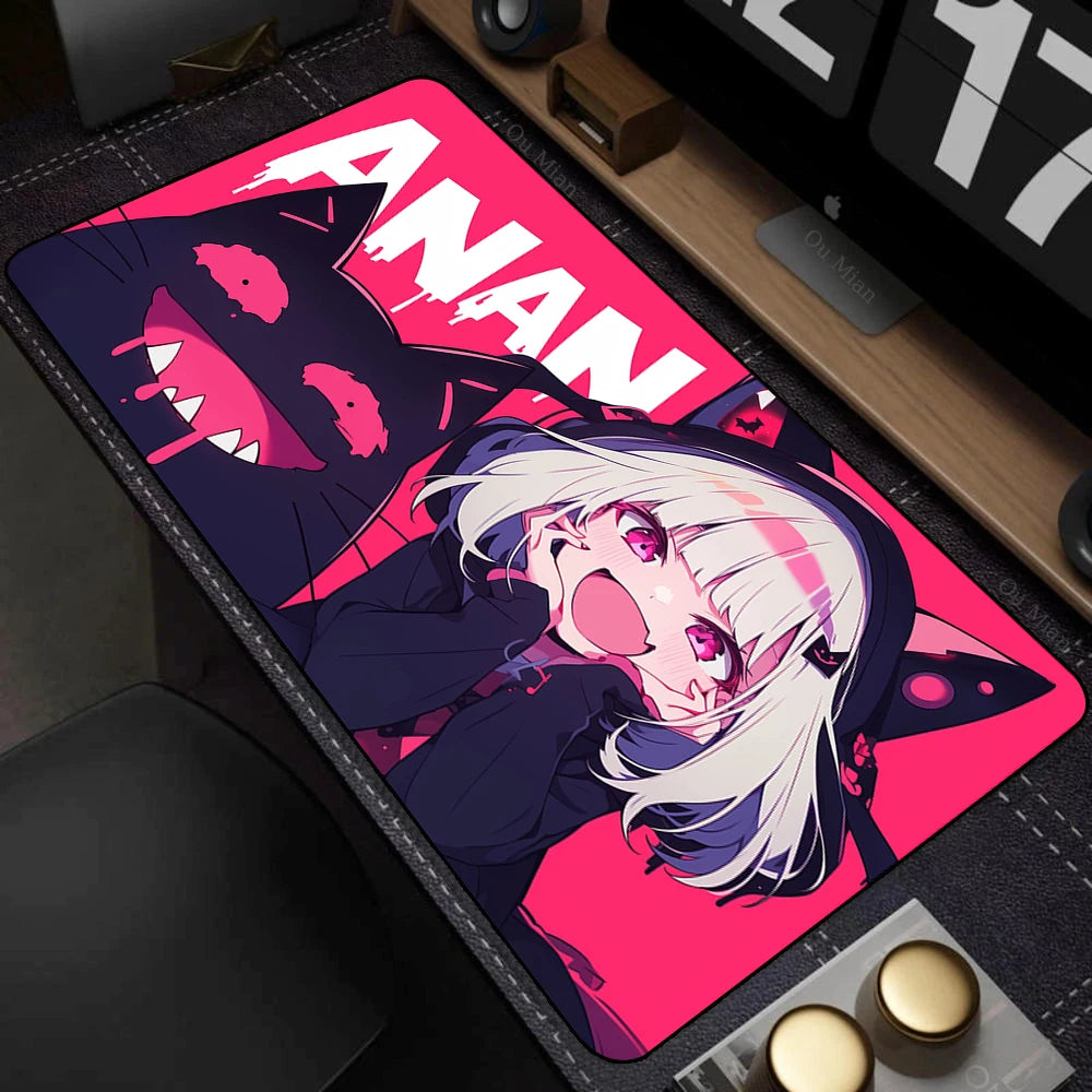 Large Desk Mat Kawaii Mousepad Cute Pink Anime Aesthetics Girl Mouse Pad Kawai XXL Gaming Deskmat Cool Girls Big Mouse Mat 90x40