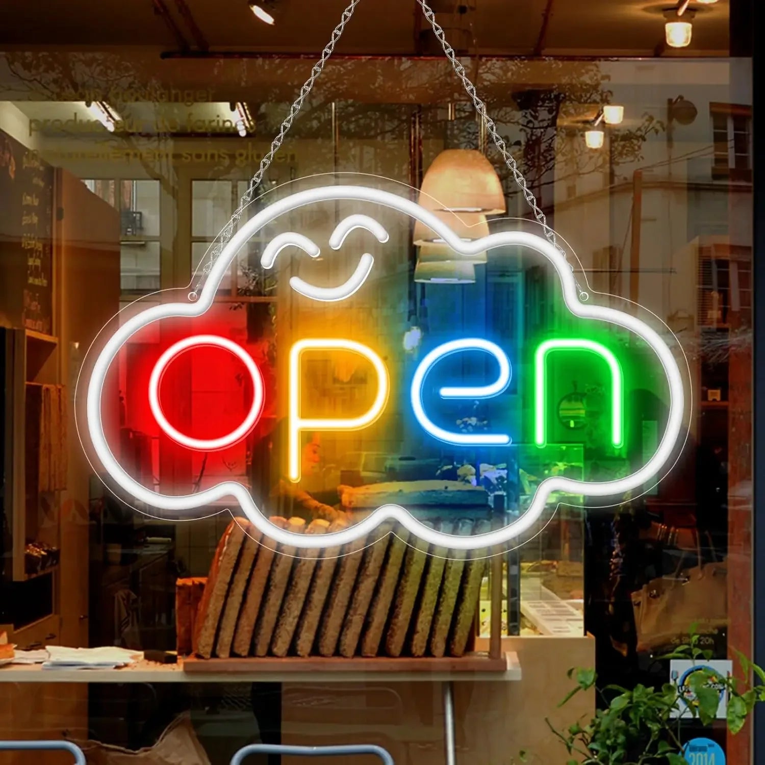 LED Open Neon Sign  USB Bright Neon Light Sign for Business Switch Cloud Stores Restaurants Offices Shops Storefronts Decor Gift