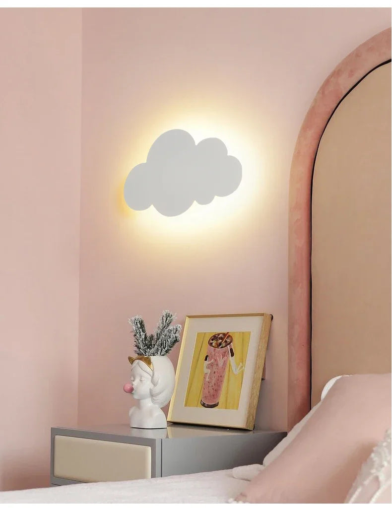 Cloud LED Wall Lamp Baby Room Bedroom Bedside Living Room Dining Room Attic Creative Warm Decoration Touch Switch AC85-230V