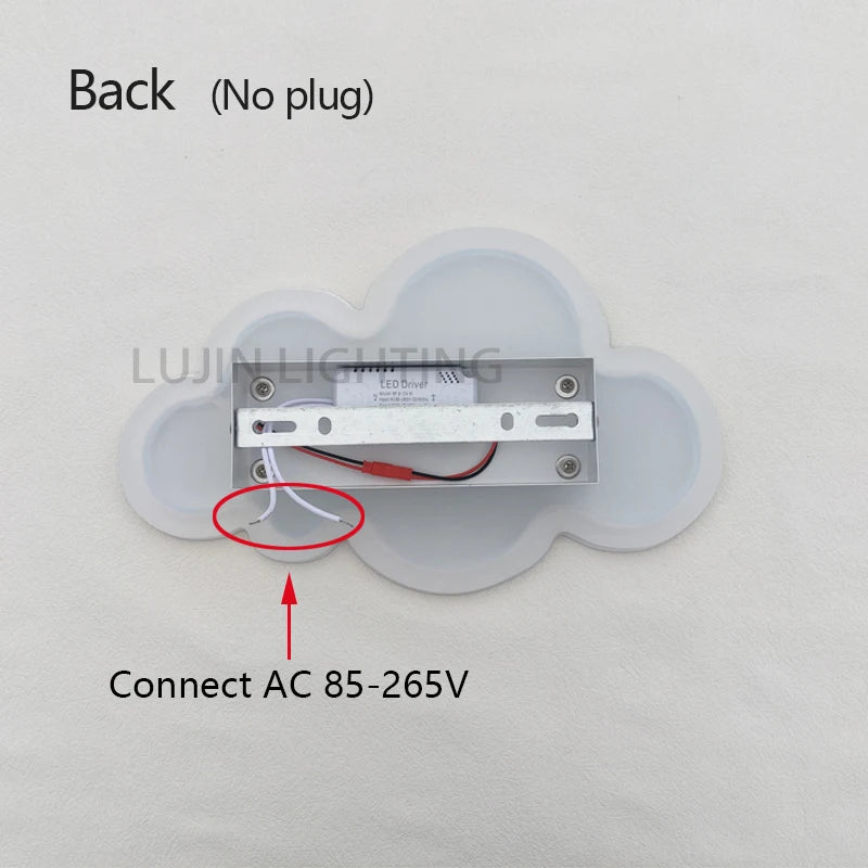 LED Cloud Wall Lamp With Plug Baby Room Bedroom Bed Living Dining Room Attic Creative Warm Decoration Wall Light AC110V-230V