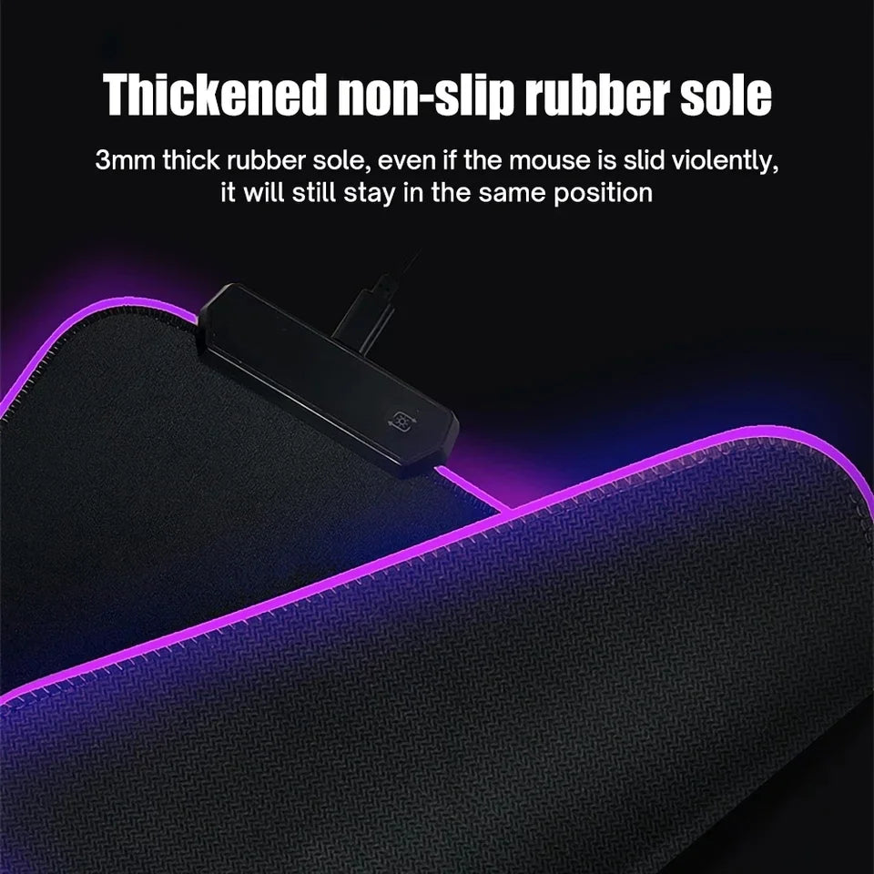 Led Large Desk Mat Fantasy Mountain Landscape Rgb Mousepad Carpet with Backlight Mausepad Lockrand Colorful Mouse Pad Desk Mats