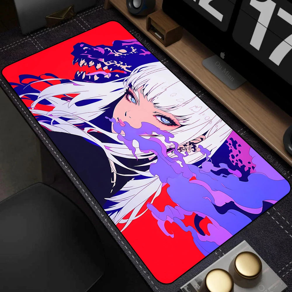 Large Desk Mat Kawaii Mousepad Cute Pink Anime Aesthetics Girl Mouse Pad Kawai XXL Gaming Deskmat Cool Girls Big Mouse Mat 90x40