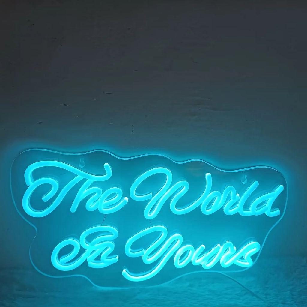 LED Neon Sign The World of Yours Neon Sign Wall Decoration for Bedroom Gameroom Livingroom Birthday Party Gifts USB Powered