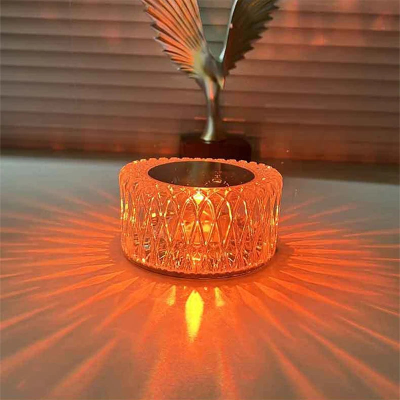 Creatively LED Crystal Table Lamp RGB USB Light Touch Projection For Home Bedroom Atmosphere Light Decoration LED Night Light