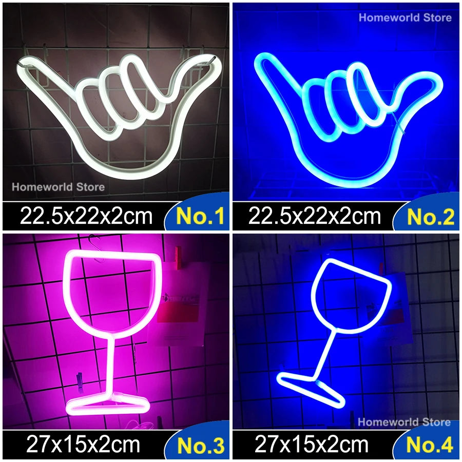 LED Neon Light Sign Logo Modeling Night Lamp 88 Styles Wholesale Dropshipping Decor Room Wall Party Wedding Colorful Xmas Gift