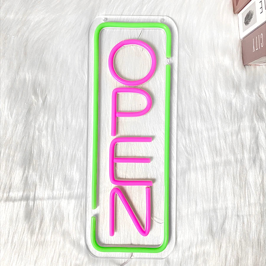 Open Led Neon Sign, With Switch Usb Connection, Are Used For Artistic Decoration Of Salon Studios And Commercial Signboards.