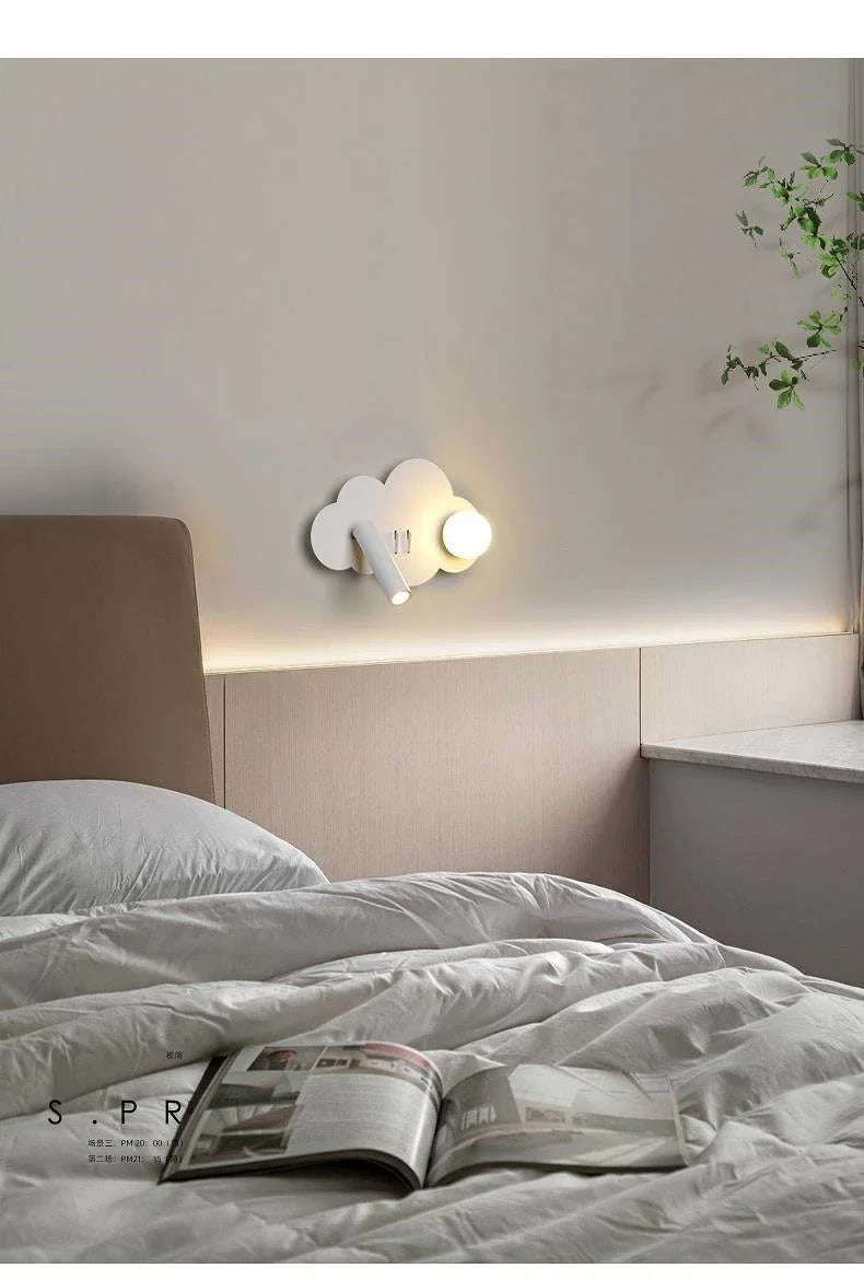 Cloud Wall Lamp Nordic Ins Style Minimalist Bedside Night Light for Kids Bedroom Boys Girls Nursery Decor Modern LED Lighting