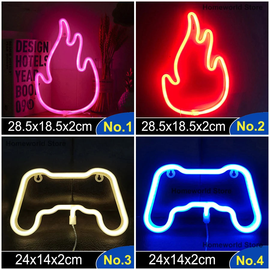 LED Neon Light Sign Logo Modeling Night Lamp 88 Styles Wholesale Dropshipping Decor Room Wall Party Wedding Colorful Xmas Gift