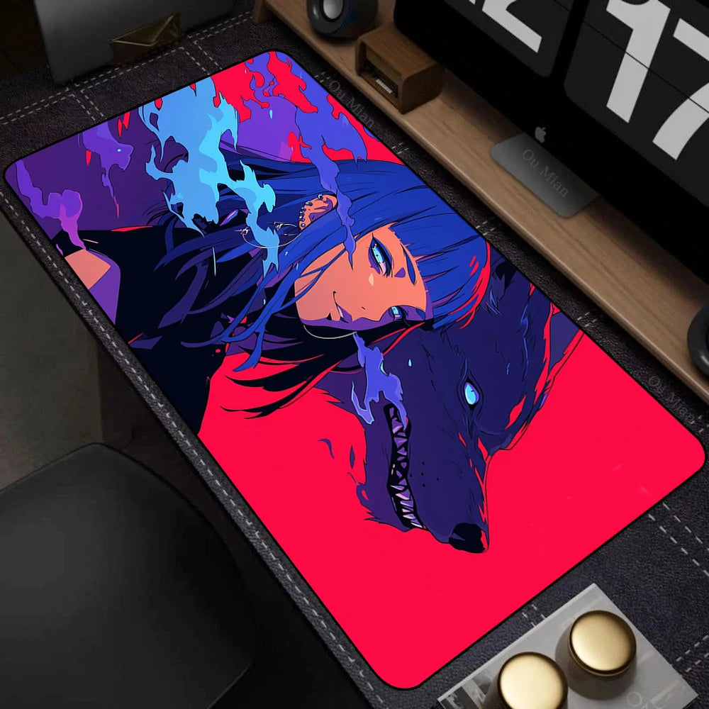 Large Desk Mat Kawaii Mousepad Cute Pink Anime Aesthetics Girl Mouse Pad Kawai XXL Gaming Deskmat Cool Girls Big Mouse Mat 90x40