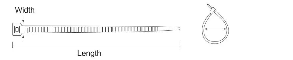 100pcs/bag cable tie Self-locking plastic nylon tie White Black  Colorful Organiser Fasten Cable Wire Cable Zip Ties