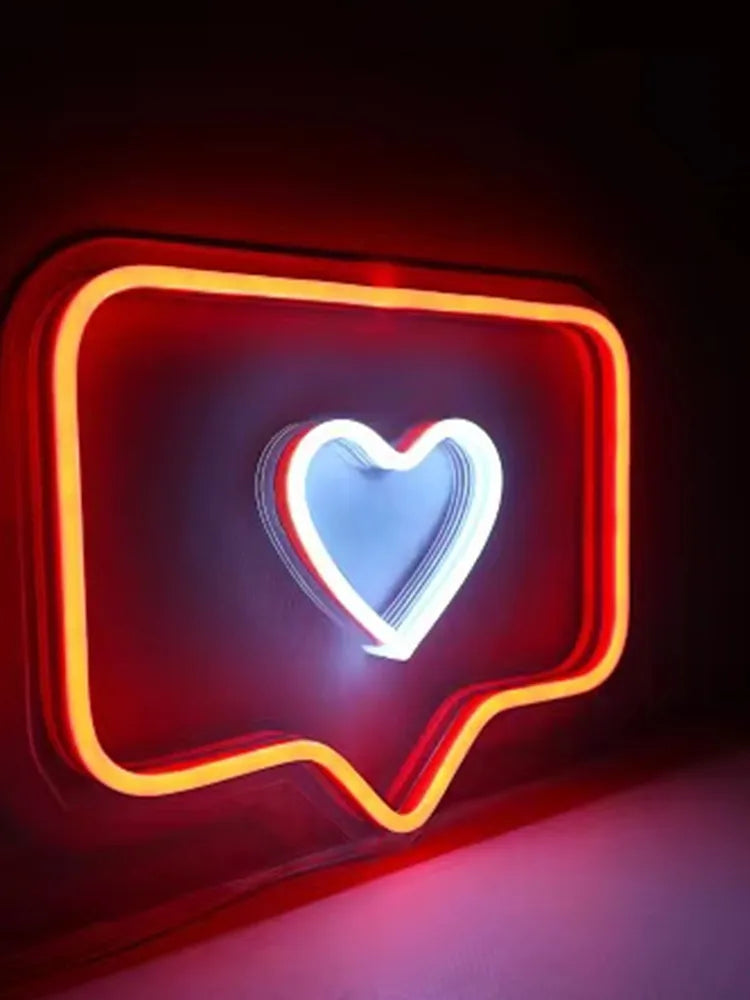 LED Neon Sign Like Ins Heart USB Neon Light for Wall Bedroom Home Photo Studio Decoration Neon Gift Lamp