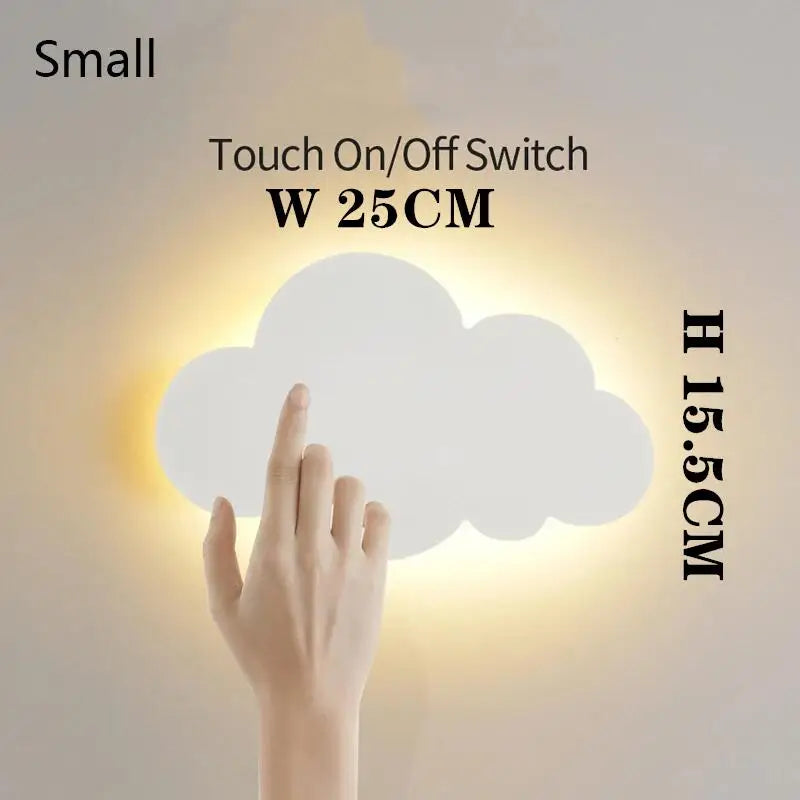 Cloud LED Wall Lamp Baby Room Bedroom Bedside Living Room Dining Room Attic Creative Warm Decoration Touch Switch AC85-230V