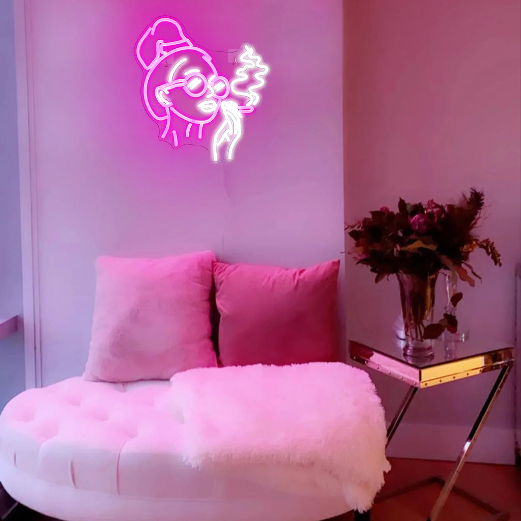 Led Neon Sign Smoking Hand Eye Personalized Neon Signs For Bar Game Room Restaurant Wall Decoration Neon Light USB Acrylic