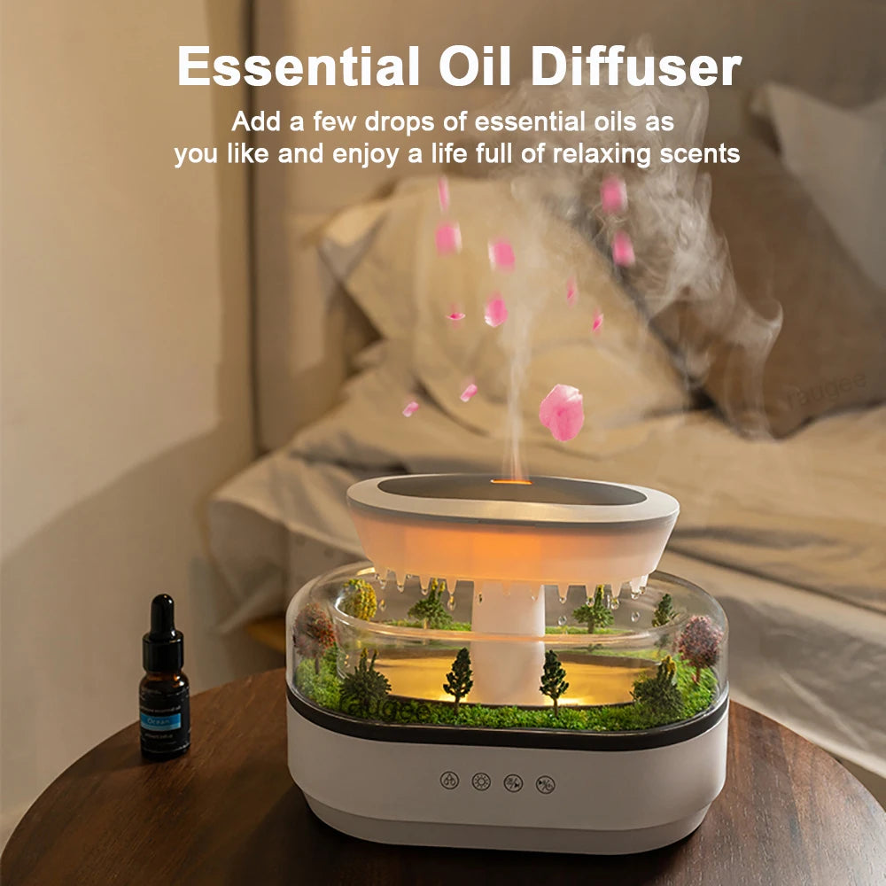 Aroma Humidifier Raindrop Air Humidifier Essential Oil Diffuser Home Aromatherapy Fragrance Diffuser with Colorful Night Light