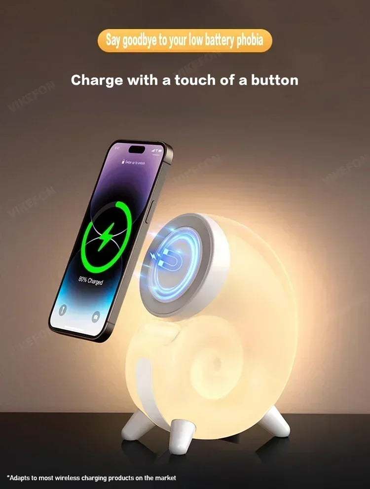 Magnetic Wireless Mobile Phone Charger Base LED Night Light Magnet Fast Charging Stand Dock for iPhone 16 15 14 13 Pro Max Mini*