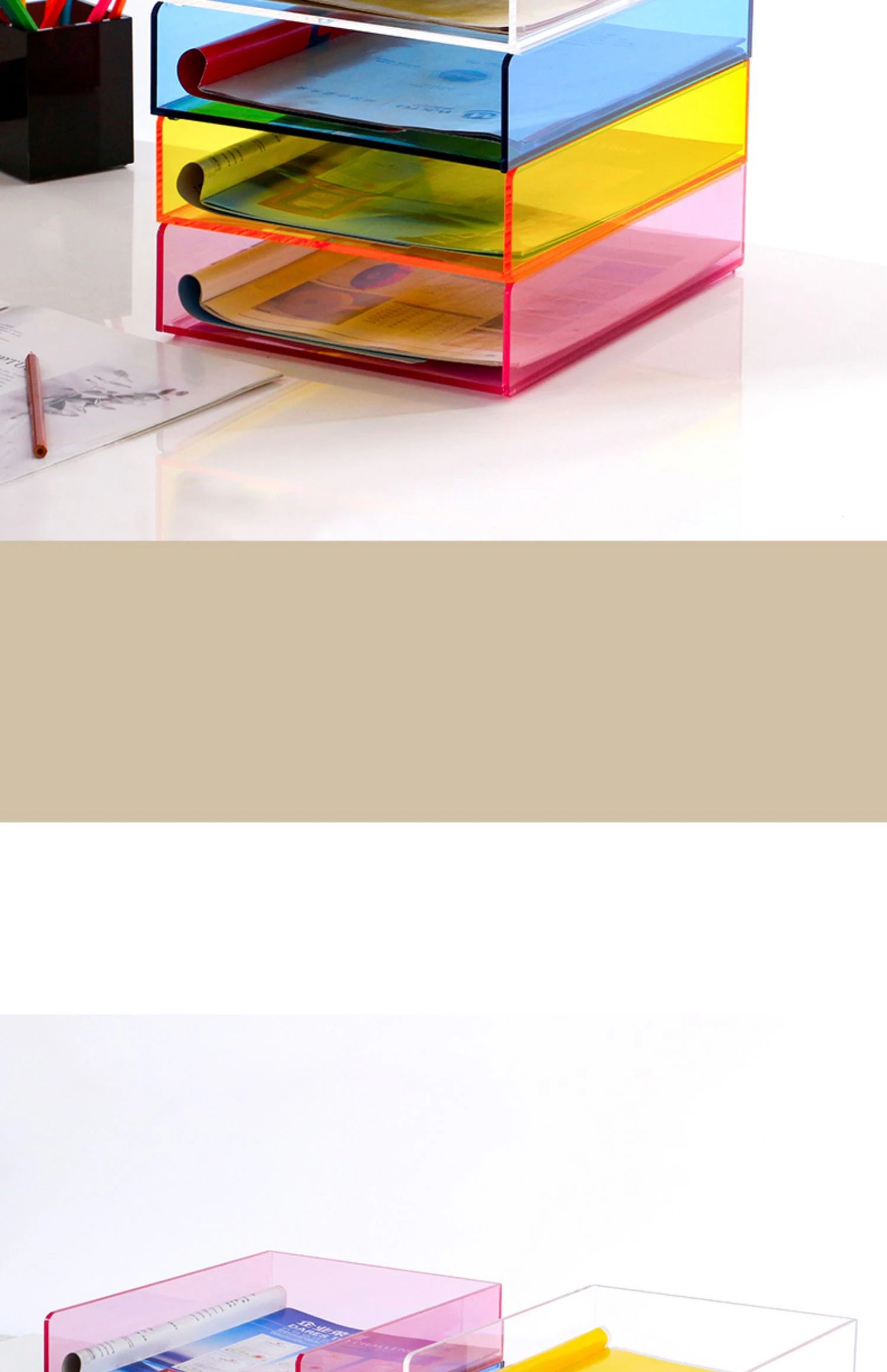 Acrylic Magazine Holder Magazine Rack File Holder Desk Organizers Storage Acrylic Magazine Holder Book Stand for Office Desk