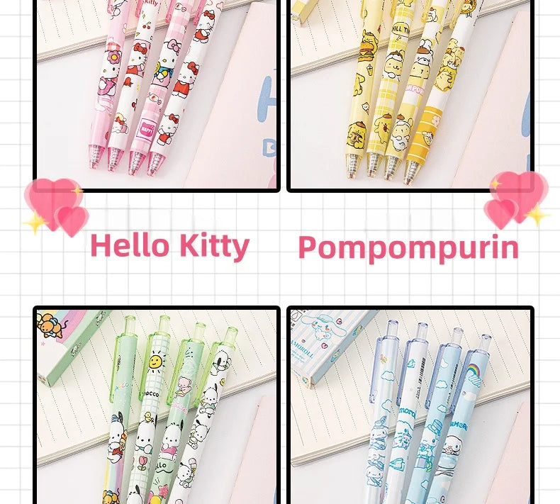 6 models a total of 24= 4 Pcs/set limited edition high quality ST black 0.5mm gel pen kawaii stationery school office supplies